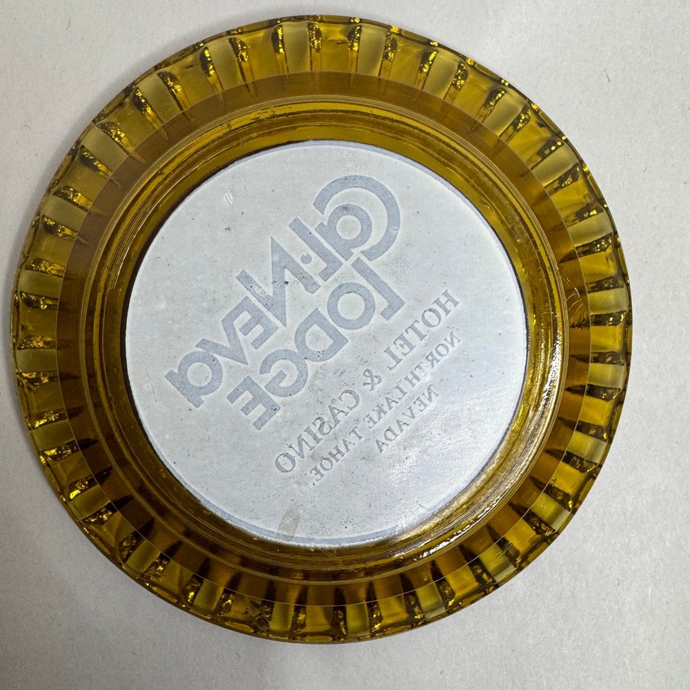 Vintage Cal Neva Lodge Hotel Casino Amber Glass Ashtray North Lake Tahoe Nevada - Picture 3 of 4